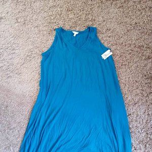 Women's Tank dress - teal - Size 0X (14W) Terra & Sky- New  with Tag